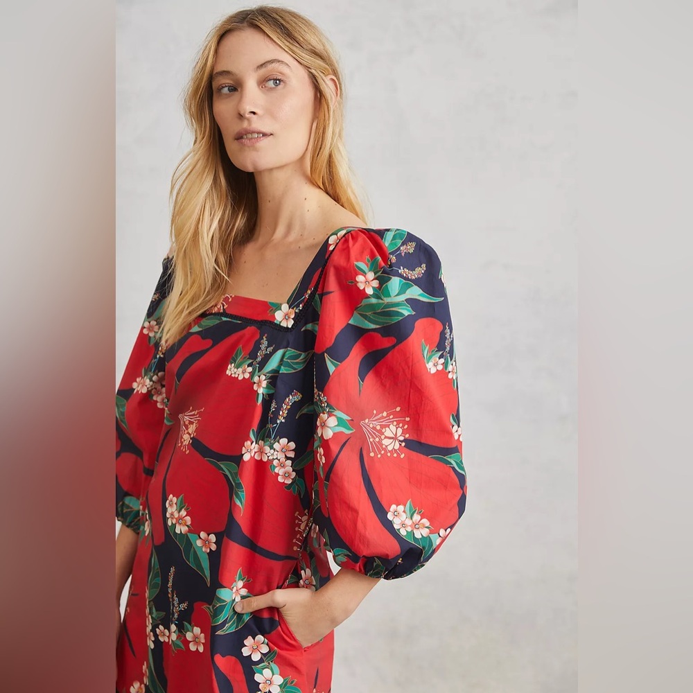 NWT Farm Rio x Anthropologie Jamila Midi Dress XS - Picture 3 of 16